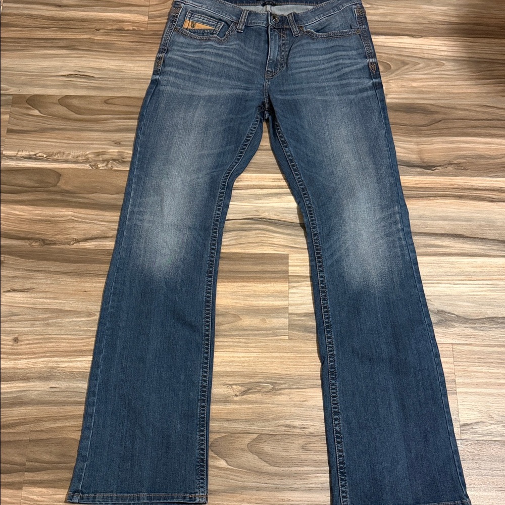 Rank 45 Ambush Slim Straight Men’s Sz. 33x36 Jeans Whiskered Western Cowboy